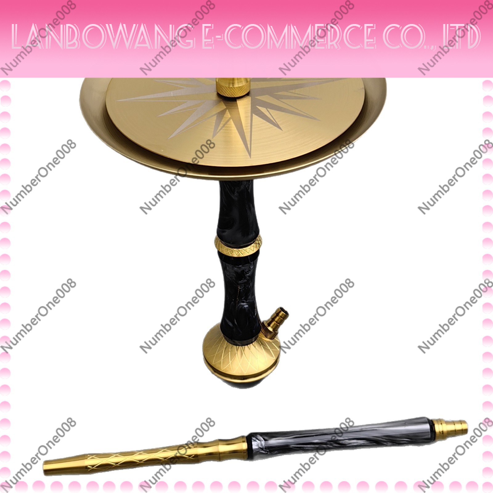 Home Bar Lounge - RVS Shisha Set, peer-vormig, enkele slang,