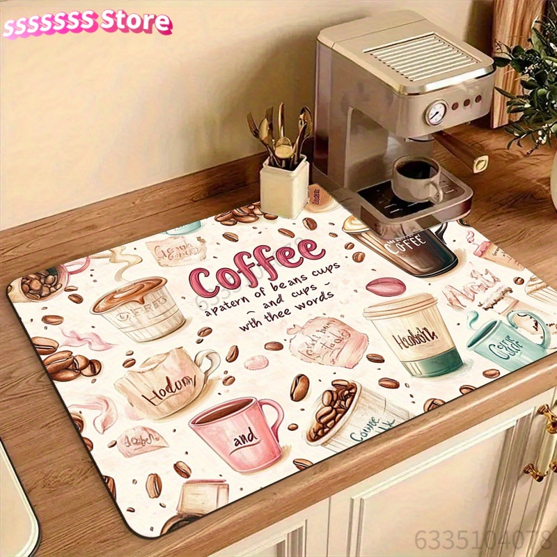 Absorberende mat met koffiekop - Bar Mat Rubber recensie en prijs